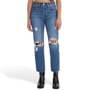 Classic Blue Distressed Women's Jeans